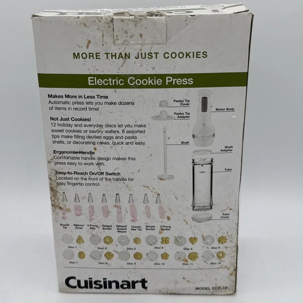 Cuisinart Electric Cookie Press Set CCP-10 New In Box